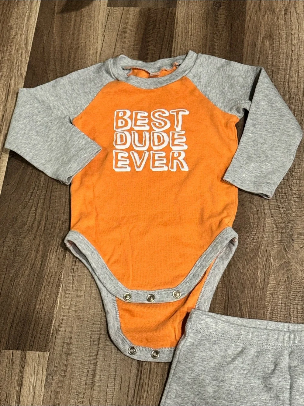 Carter's Orange & Gray 3-Piece One-Piece Bodysuit Set - 